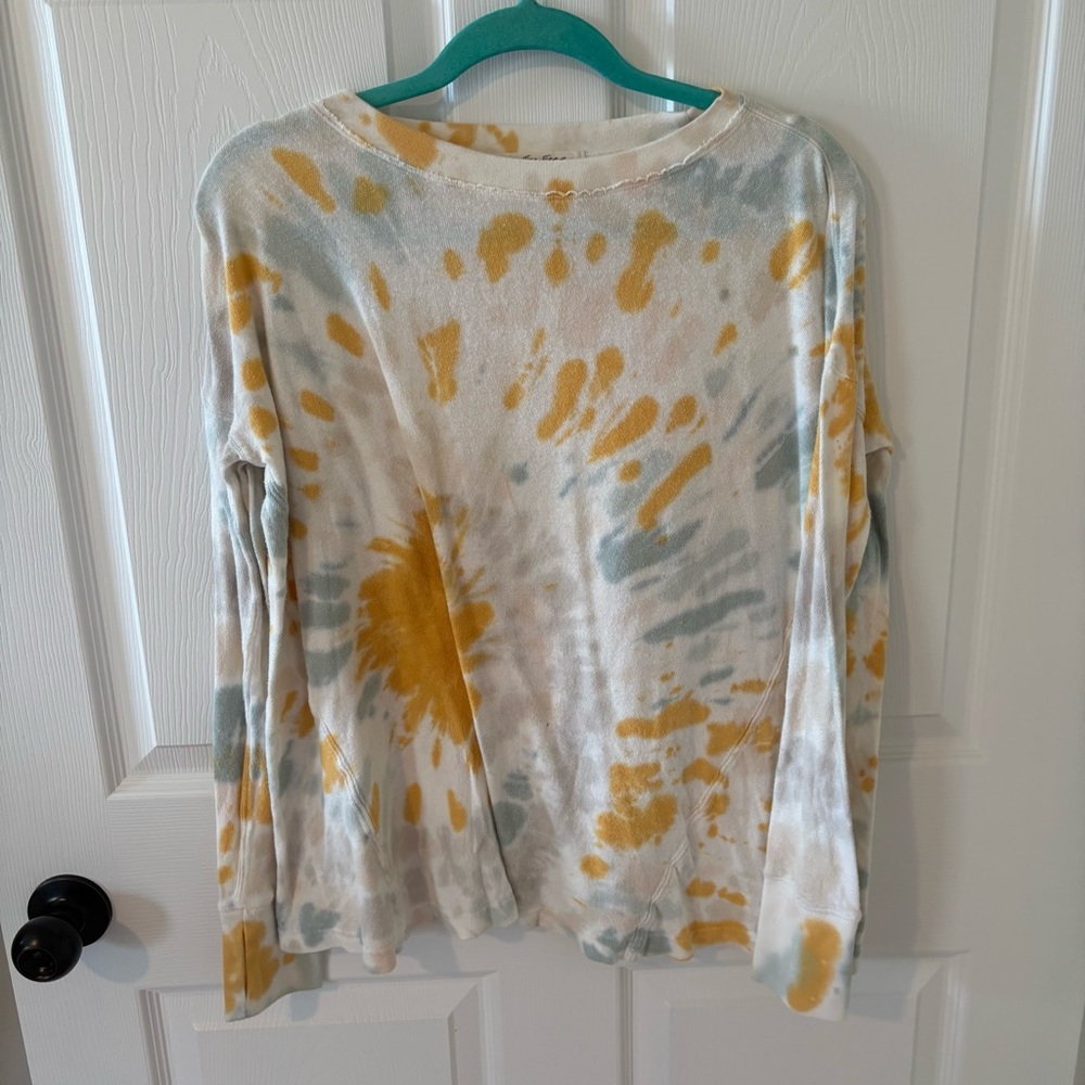 Free People‎ We the Free Cosmic Tee Tie Dye Swing Long Sleeve Top XS
